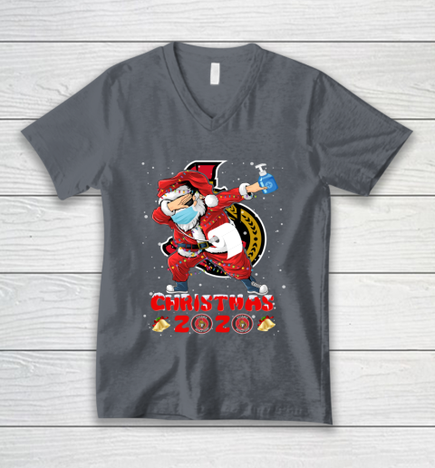 Ottawa Senators Funny Santa Claus Dabbing Christmas 2020 NHL V-Neck T-Shirt 4