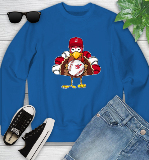 Cleveland Indians Turkey thanksgiving Youth Sweatshirt 8