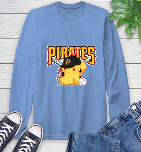 MLB Pikachu Baseball Sports Pittsburgh Pirates Long Sleeve T-Shirt 11