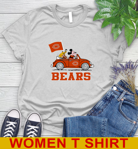 NFL Football Chicago Bears Pluto Mickey Driving Disney Shirt Women's T-Shirt