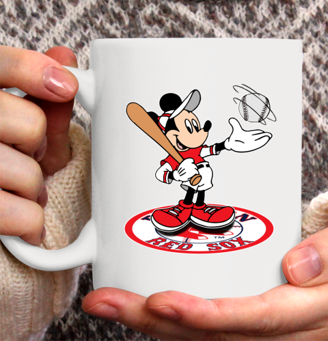 MLB Baseball Boston Red Sox Cheerful Mickey Disney Shirt Ceramic Mug 11oz 2