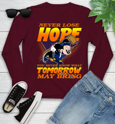 St.Louis Blues NHL Hockey ootball Mickey Disney Never Lose Hope Youth Long Sleeve 6