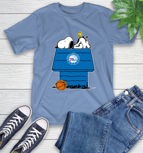 Philadelphia 76ers NBA Basketball Snoopy Woodstock The Peanuts Movie T-Shirt 11
