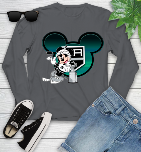 NHL Los Angeles Kings Stanley Cup Mickey Mouse Disney Hockey T Shirt Youth Long Sleeve 8