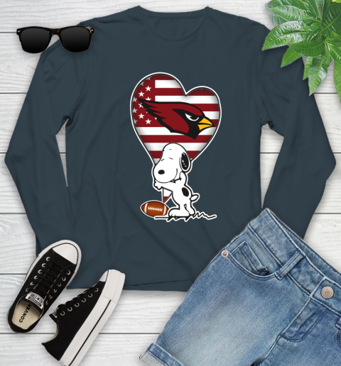 Arizona Cardinals NFL Football The Peanuts Movie Adorable Snoopy Youth Long Sleeve 8