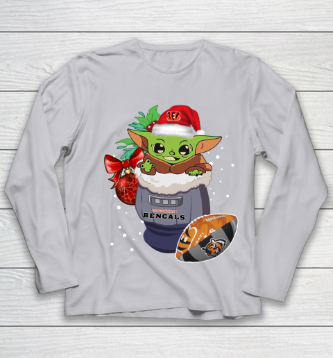 Cincinnati Bengals Christmas Baby Yoda Star Wars Funny Happy NFL Youth Long Sleeve 5