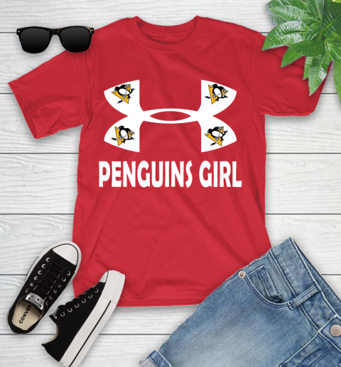 NHL Pittsburgh Penguins Girl Under Armour Hockey Sports Youth T-Shirt 13