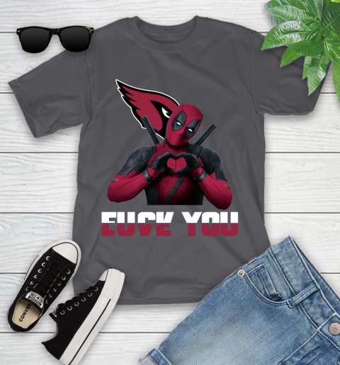 NHL Arizona Cardinals Deadpool Love You Fuck You Football Sports Youth T-Shirt 6