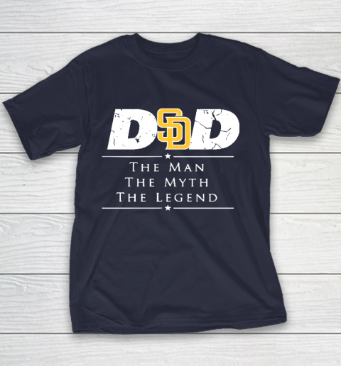 San Diego Padres MLB Baseball Dad The Man The Myth The Legend Youth T-Shirt 2