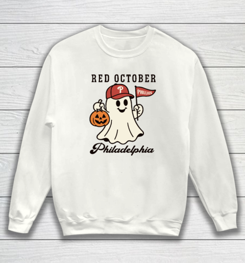Red October Philadelphia Phillies Halloween Ghost Sweatshirt
