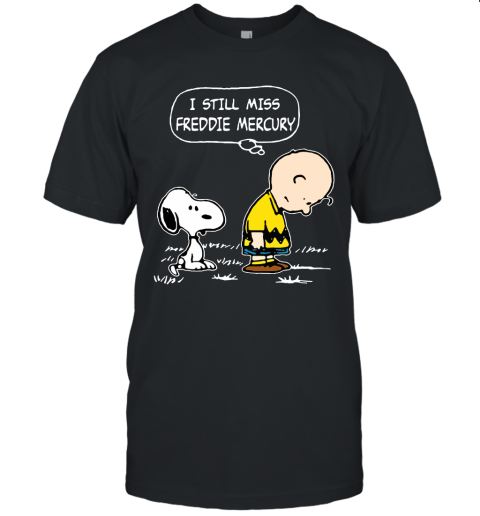 Charlie Brown And Snoopy I Still Miss Freddie Mercury Unisex Jersey Tee