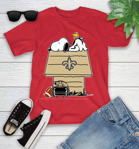 New Orleans Saints NFL Football Snoopy Woodstock The Peanuts Movie Youth T-Shirt 10