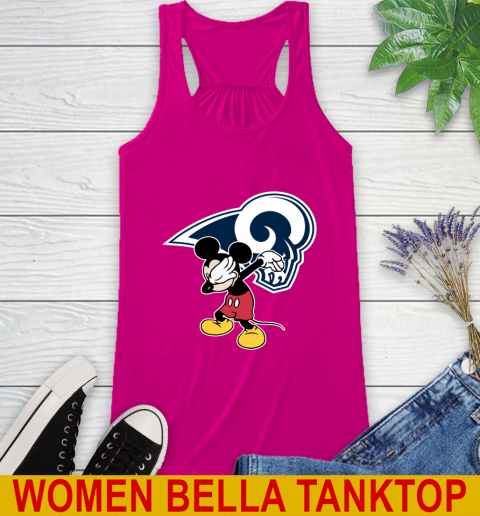 Los Angeles Rams NFL Football Dabbing Mickey Disney Sports Racerback Tank 8