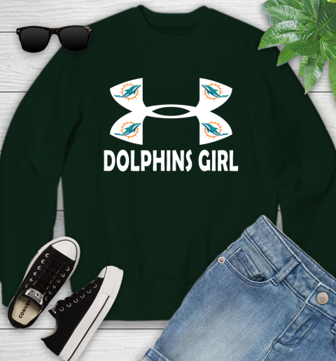 NFL Miami Dolphins Girl Under Armour Football Sports Youth Sweatshirt 9