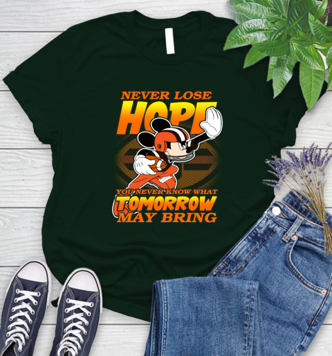 Cleveland Browns NFL Football Mickey Disney Never Lose Hope Women's T-Shirt 6