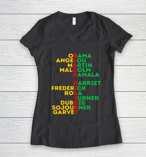 Black History Month Dream Like Leaders African American Love Women's V-Neck T-Shirt 6
