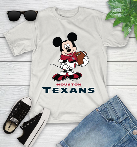 NFL Football Houston Texans Cheerful Mickey Mouse Shirt Youth T-Shirt 12