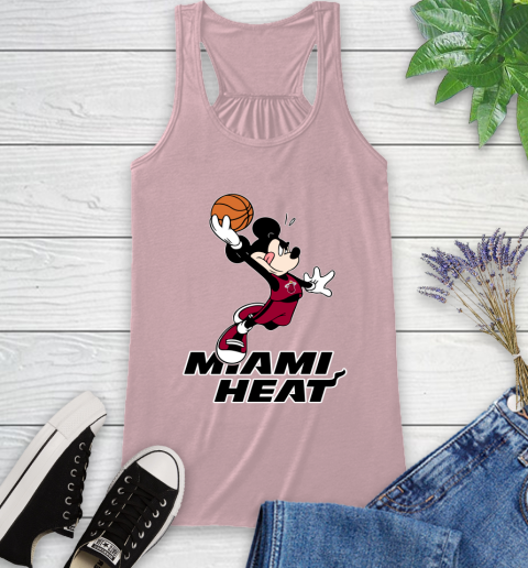 NBA Basketball Miami Heat Cheerful Mickey Mouse Shirt Racerback Tank 10