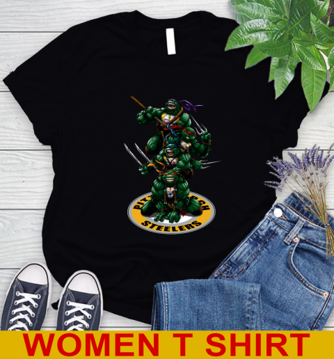 NFL Football Pittsburgh Steelers Teenage Mutant Ninja Turtles Shirt Women's T-Shirt 2