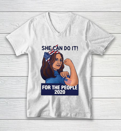 Kamala Harris She Can Do It For The People 2020 V-Neck T-Shirt