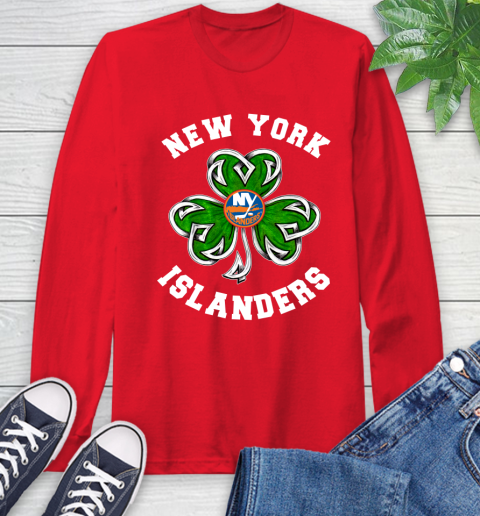 NHL New York Islanders Three Leaf Clover St Patrick's Day Hockey Sports Long Sleeve T-Shirt 11