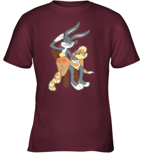 6nys bugs bunny spanking lola bunny furry shirts youth t shirt 26 front maroon