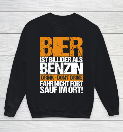 Beer Lover Funny Shirt Beer Cheaper Than Gasoline Drinking Alcohol Drinking Party Saying Youth Sweatshirt