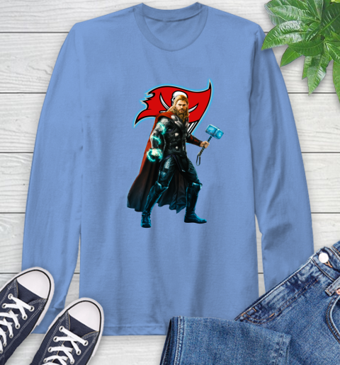 NFL Thor Avengers Endgame Football Tampa Bay Buccaneers Long Sleeve T-Shirt 11