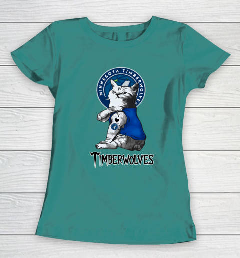 NBA Basketball My Cat Loves Minnesota Timberwolves Women's T-Shirt 10