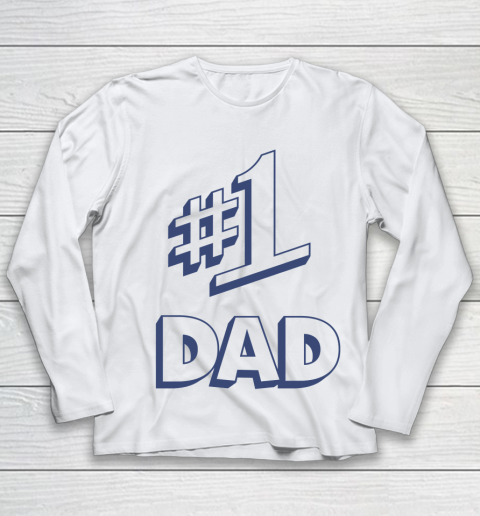 Number 1 Dad #1 Dad Youth Long Sleeve