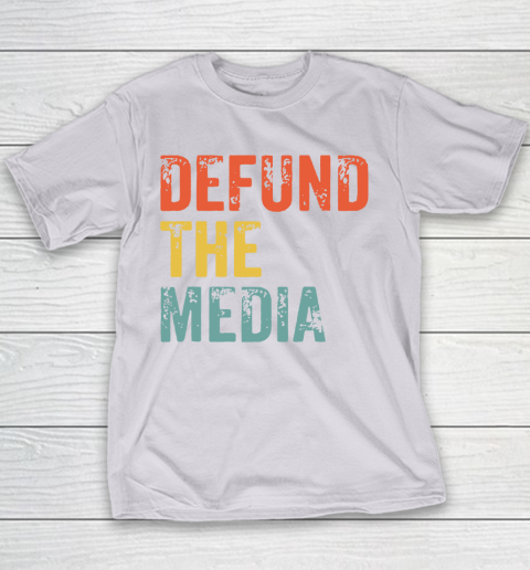 Defund The Media Retro Vintage Youth T-Shirt 4