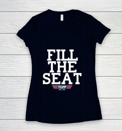FILL THE SEAT TRUMP 2020 Women's V-Neck T-Shirt 2