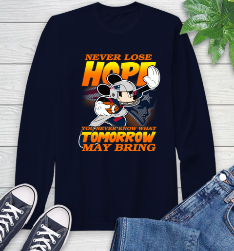 New England Patriots NFL Football Mickey Disney Never Lose Hope Long Sleeve T-Shirt 3