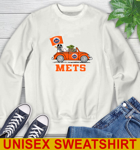 MLB Baseball New York Mets Darth Vader Baby Yoda Driving Star Wars Shirt Sweatshirt