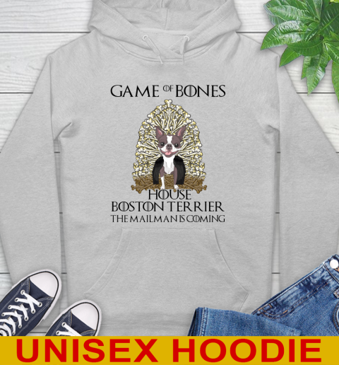 Game of bones house boston terrier dog the mailman is coming tshirt 16