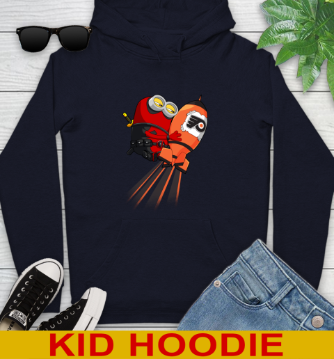 NHL Hockey Philadelphia Flyers Deadpool Minion Marvel Shirt Youth Hoodie 3