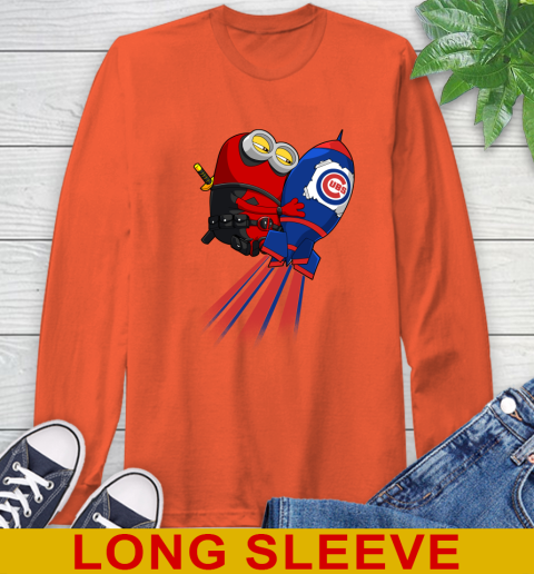 MLB Baseball Chicago Cubs Deadpool Minion Marvel Shirt Long Sleeve T-Shirt 4