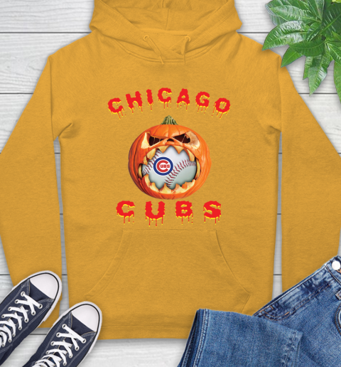 MLB Chicago Cubs Halloween Pumpkin Baseball Sports Hoodie 3