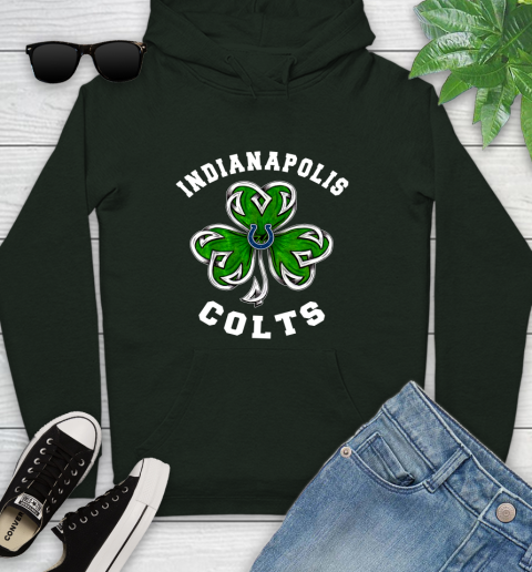 NFL Indianapolis Colts Three Leaf Clover St Patrick's Day Football Sports Youth Hoodie 14