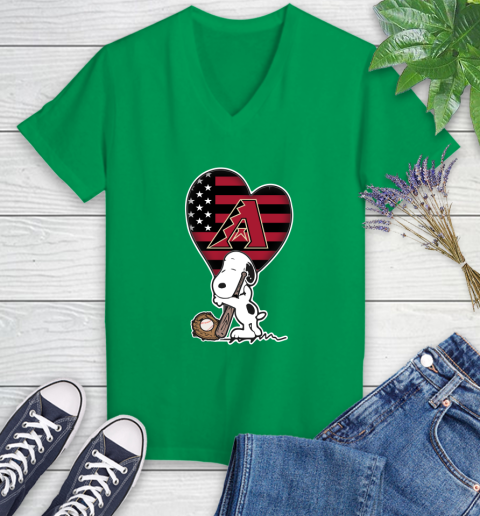 Washington Capitals MLB Baseball The Peanuts Movie Adorable Snoopy Women's V-Neck T-Shirt 5