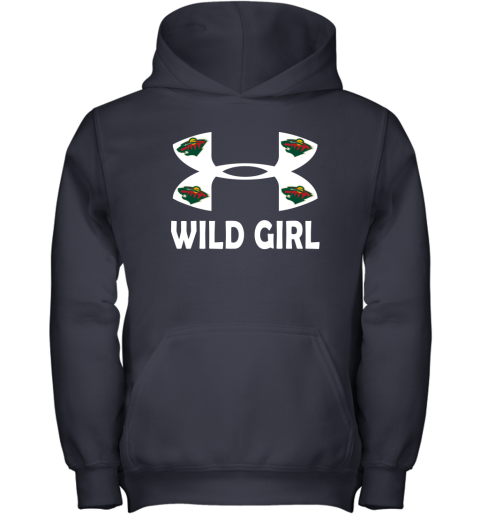 NHL Minnesota Wild Girl Under Armour Hockey Sports pz3yOuryI4m youth hoodie 43 95 151514 front navy