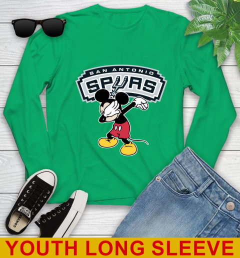 San Antonio Spurs NBA Basketball Dabbing Mickey Disney Sports Youth Long Sleeve 7