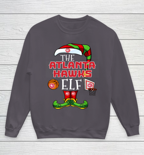Atlanta Hawks Christmas ELF Funny NBA Youth Sweatshirt 5