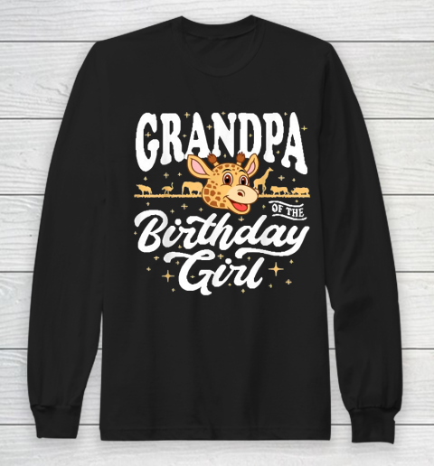 Grandpa Funny Gift Apparel  Grandpa Birthday Crew Jungle Safari Animals Long Sleeve T-Shirt