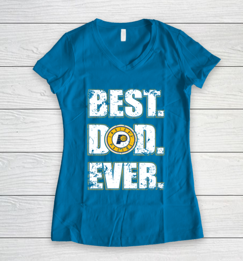 NBA Indiana Pacers Basketball Best Dad Ever Family Shirt Women's V-Neck T-Shirt 5