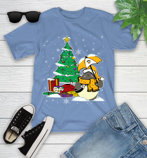 Pittsburgh Penguins NHL Hockey Cute Tonari No Totoro Christmas Sports Youth T-Shirt 30