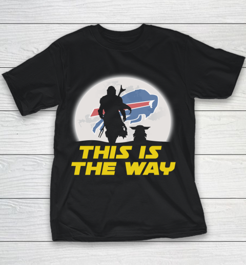 Buffalo Bills NFL Football Star Wars Yoda And Mandalorian This Is The Way Youth T-Shirt