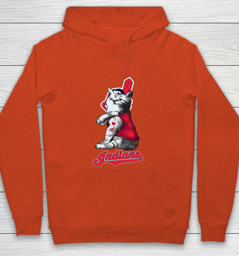 MLB Baseball My Cat Loves Cleveland Indians Youth Hoodie 3