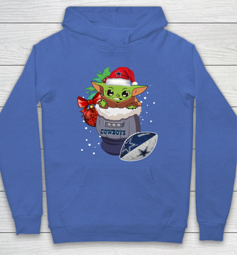 Dallas Cowboys Christmas Baby Yoda Star Wars Funny Happy NFL Hoodie 9
