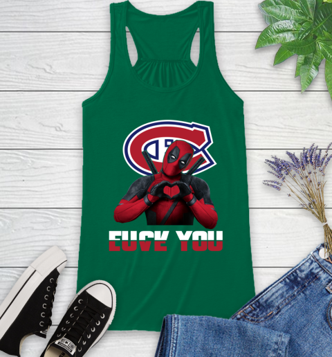 NHL Montreal Canadiens Deadpool Love You Fuck You Hockey Sports Racerback Tank 6